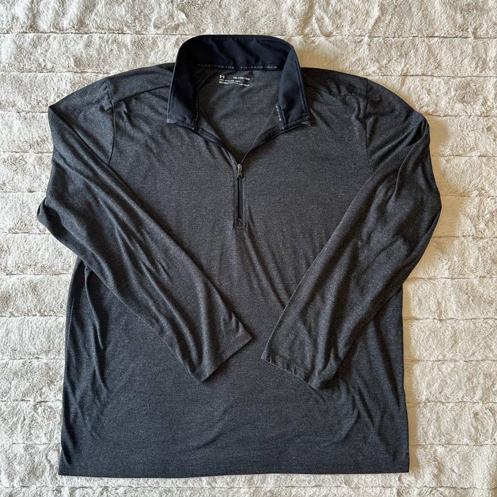 Under Armour Men's Long-Sleeve Quarter-Zip Shirt - Black/Gray, 2xl